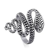 Sterling Silver Slithering Snake Designed Ring Size 9