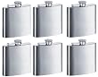 SE 8 oz. Stainless Steel Hip Flask (Pkg. of 6)