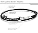 FIBO STEEL 4mm Stainless Steel Braided Leather Necklace for Men Women Rope Chain, 20 inches