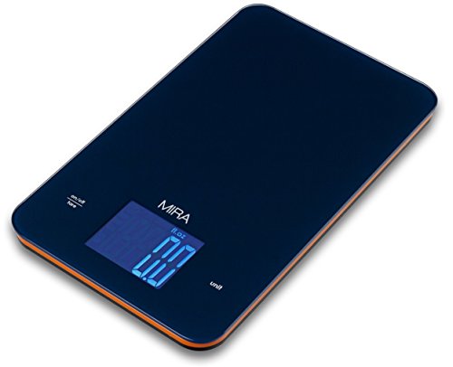 MIRA Digital Kitchen Scale, Tempered Glass, Large Display, Touch Buttons, Blue MIRA Digital Kitchen Scale, Tempered Glass, Large Display, Touch Buttons, Blue