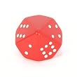Opaque Pipped 10-sided Dice, Red with white