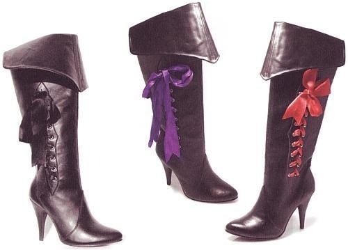 Women's 418-Pirate 4 Heel Pirate Boot With 3 Ribbons