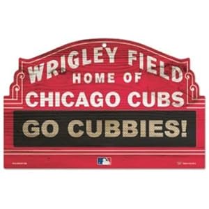 MLB Chicago Cubs 11-By-17-Inch Go Cubbies Wood Sign