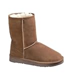 LAMO SHEEPSKIN Womens 9 Shearling Suede Boots Chestnut Brown