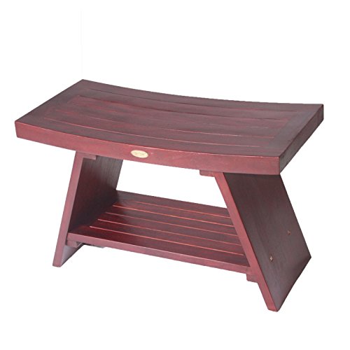 Asia 29″ Extra Long Extended Teak Serenity Shower Bench Stool with Full