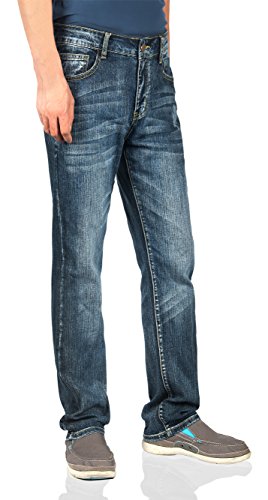 iLoveSIA Men's Jeans Straight leg Classic Regular Fit Size 38 x 32L Medium Stonewash