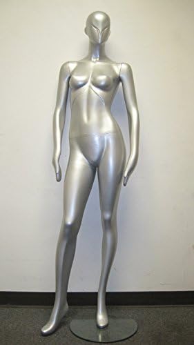 Fiberglass Silver Abstract Female Mannequin Full Body Manikin Dress Form