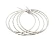 Bracelet - B229 - 5pc Bangle Set - Size L (70mm) ~ Frosty Silver Tone