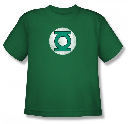  Green Lantern Gl Logo Distressed Youth S/S T-shirt in Kelly Green by DC Comics