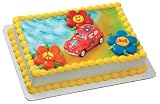 flower power vw bug retro cake topper