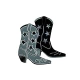 Foil Cowboy Boot Silhouette Black (1 ct)