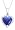 10k White Gold, September Birthstone, Created Ceylon Sapphire and Diamond Heart Pendant
