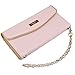 iPhone 6 6s Wallet Case, True Color© Premium Perforated Zipper Decorated Leatherette Wristlet Clutch Folio Flip Wallet Purse Clubbing Case Cover - Nude Pink