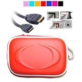 Camera Case for Sony Bloggie MHS-TS20 Full HD Touch Camera + Screen Protector + HDMI Mini Cable for Sony Bloggie (Red)