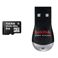 SanDisk Mobile Ultra microSD�J�[�h 8GB USB���[�_�[���C�^�[�t�� SDSDQY-8192-J95M �T���f�B�X�N