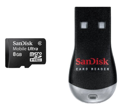 SanDisk Mobile Ultra microSD�J�[�h 8GB USB���[�_�[���C�^�[�t�� SDSDQY-8192-J95M �T���f�B�X�N