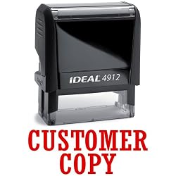 CUSTOMER COPY Red Office Stock Self-Inking Rubber Stamp