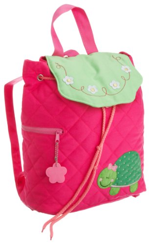 Stephen Joseph Girls 2-6x Quilted Backpack Turtle,Hot Pink/Lime Green,One Size