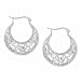 Antique Sterling Silver Simulated Diamond cz Filigree Hoop Earrings