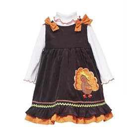 Rare Editions Girls 2-6x Thanksgiving Turkey Jumper