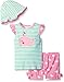 Gerber Baby Girls' Three-Piece Shirt, Bloomer and Tulip Hat Set
