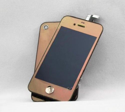 Nangao Electroplate Mirror Colors for Iphone4s LCD Display Touch Screen Glass Digitizer Assembly Replacement with Cover Frame (rose red))