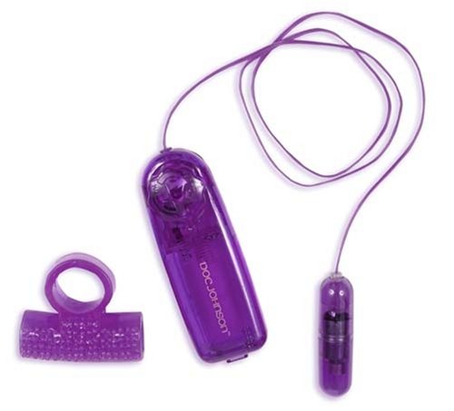 Doc Johnson Cuddles Vibrating Penis Ring and Clit Bumper, Purple