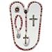 Confirmation Gift Set - Rosary - 5mm Red Beads - Length: 18" - Finger Rosary - Crucifix Pendant - Holy Spirit Pendant - IMPORTED FROM ITALY