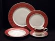 Mikasa Parchment Red Formal Holiday China 5-Piece Place Setting, Service for 1