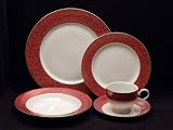 Mikasa Parchment Red Formal Holiday China 5-Piece Place Setting, Service for 1
