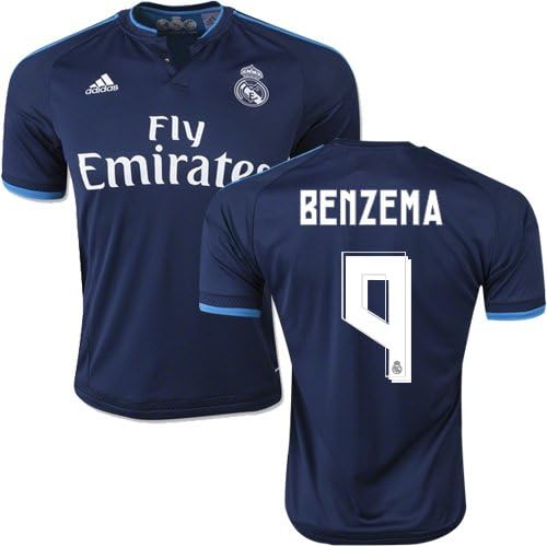 Real Madrid Karim Benzema Soccer Jersey Away 2016 Men's Large