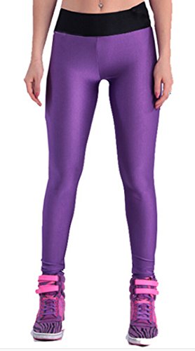 Amour- Fashion Neon Stretch Skinny Shiny Spandex Leggings Pants
