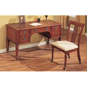 Two Piece Writing Desk With Cushioned Chair