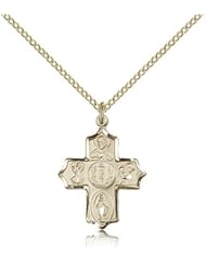 4 Way Cross Pendant, Gold Filled