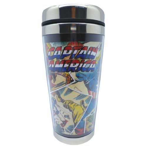 Westland Giftware 16-Ounce Captain America Acrylic and Stainless Steel Travel Mug, 7-Inch