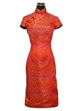 Starry flowers knee-length traditional Chinese dress