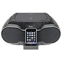 iLive Portable Music System / Boom Box with CD Player and iPod Docking and Recharging (Black)
