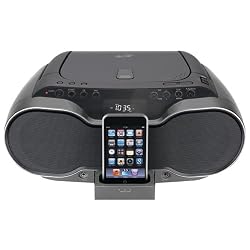 iLive Portable Music System with CD Player and Dock for iPod (Black)