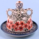 Polish Pottery Mini Cheese Lady 3 1/2 H x 4 Diameter