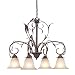 Oakleigh - 4 Light Botanical Chandelier Lighting Fixture - Garden Rust Bronze - Cream...