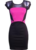 Black and Pink Colour block Short Sleeve Shift Dress