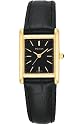 Pulsar Women's Gold-Tone Black Leather Strap Watch #PTC384