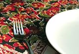 Tilonia Table Linen & Napkin Set for 4 - Black & Red Floral