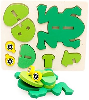 HSE Children's Animal Jigsaw Puzzle Three-Dimensional Jigsaw Puzzle Enlightenment Over 3 Years Old Baby Preschool Educational Toy Building Blocks - Frog
