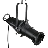 Ellipsoidal Spotlight, 19 Degree Beam Angle, LEO, Enhanced Performance Fixture, with C-Clamp, Color Frame, Cord And 5-15P Plug, Black, LEL19-PB