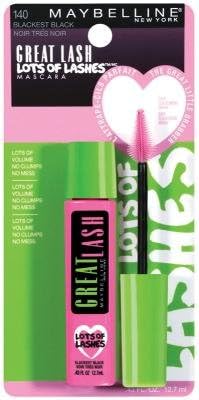 Maybelline Great Lash Lots Of Lashes Mascara - Blackest Black (Pack of 6)