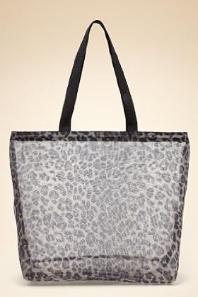 Leopard Print Mesh Shopper Bag