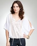 bebe Embellished Cold Shoulder Dolman Top