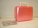 Lunchbox Pearlised Pink Plastic with White Handle plus Fairy Stickers