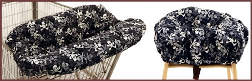 Cuter Than A Duck's Butt Shopping Cart Cover Black Skulls  Baby Grocery Cart Cover